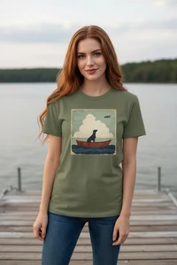 Naturliebhaber Grafik Tee, Paddeln Hund T-Shirt, Kanu Abenteuer Shirt - Bild 1 von 63