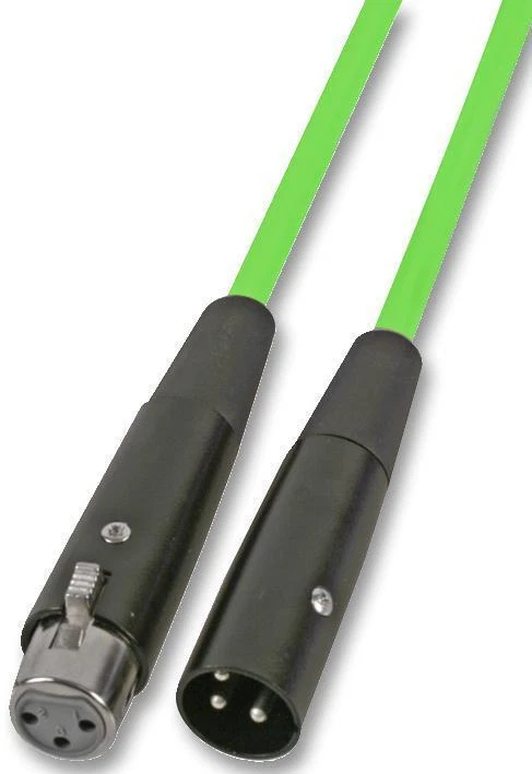SOUNDLAB - 3 Pin XLR Male to Female Mic Lead, 6m Fluorescent Green - Image 1 of 1