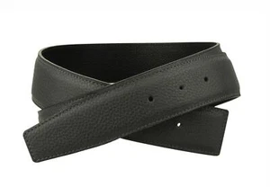 Ceinture réversible en cuir véritable ceinture gris 32mm sans boucle H noir - Imagen 1 de 24