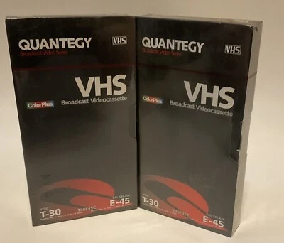 (2) Sealed Quantegy VHS Tape Broadcast Media Video Cassette T30 E45 Color Plus - Image 1 of 2