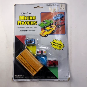 Micro Racers Die-Cast with Carry Case - RARE Woolworth Vintage 282 HTF NIB - Picture 1 of 8