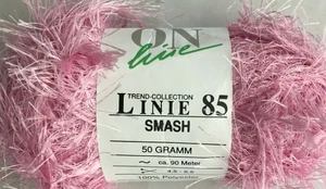 On Line Linie 185 SMASH #22 Pink Eyelash Novelty 50g Yarn Skein 100% Polyester - Picture 1 of 3