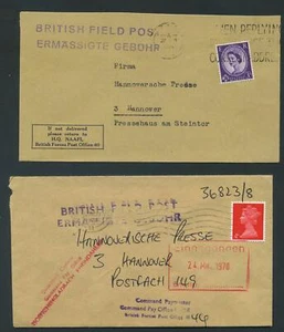 British Field Post / Britische Feldpost Deuschland 2 Letters / Briefe #h597 - Bild 1 von 1