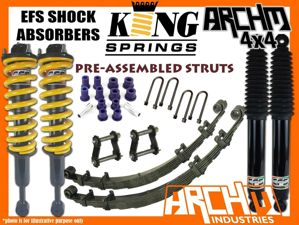 EFS Shocks ARCHM King 2" 50mm F&r Suspension Lift Kit for Toyota HILUX N80 15-on