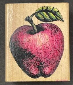 Apple Fruit Food Autumn Fall Season Produce Harvest Wood Rubber Stamp - Picture 1 of 3