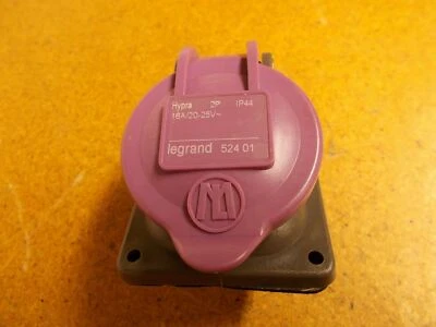 Hypra Legrand 524 01 IP 44 16A 20-25V 2P Plug Receptacle New - Image 1 of 3