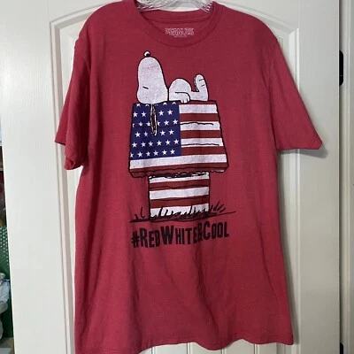 Peanuts Snoopy Red White and Cool American Flag Unisex Size L - Image 1 of 4