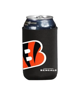 Enfriador de latas o botellas Cincinnati Bengals, logotipo de gran tamaño de Coozie Koozie de la NFL - Imagen 1 de 1
