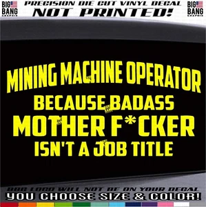 Calcomanía de vinilo minero pegatina diámetro minero operador minero continuo CMO EE. UU. - Imagen 1 de 4