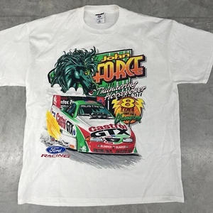 VINTAGE John Force FUNNY CAR White Ford Mustang Racing AOP XL 1999 Rare NWOT - Picture 1 of 5