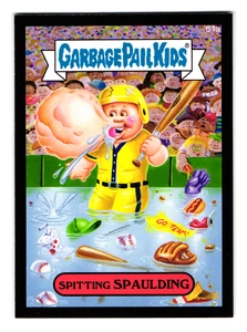 Spitting Spaulding 2015 Garbage Pail Kids Baseball League Sticker SP Black - Imagen 1 de 2