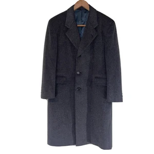 André Vachon Men’s WOOL Long Trench Coat Blazer Jacket Size 40S Gray - Picture 1 of 5