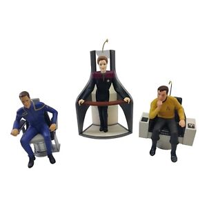 Star Trek Captain Kirk Archer Janeway Command Chair Hanging Ornament Lot Of 3
