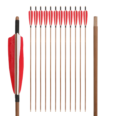 6/12Pcs Bamboo Arrows 33" Turkey Feathers Longbow Recurve Bow Archery Hunting - Image 1 of 4