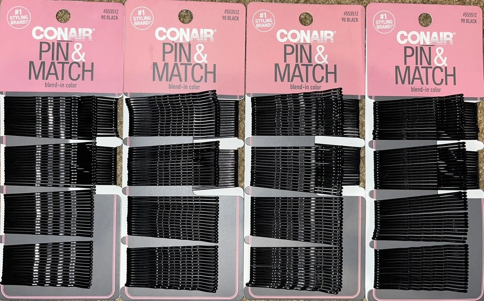 *240 BOBBY PINS* NEW Conair PIN & MATCH Hair Bobby Pins BLACK ~ FAST FREE SHIP - Image 1 of 1