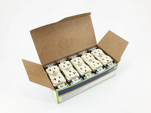 Box of 10 New Leviton 5362-SI Duplex Receptacles 20A 125V 2P 3-Wire - Picture 1 of 5