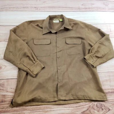 Cubavera Shirt Mens Extra Large Brown Outdoors Button Up Pockets Camp Adult - Image 1 of 4