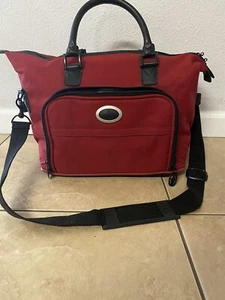 ATLANTIC LUGGAGE BLACK CARRY-ON SHOULDER BAG Business, Travel, Cosmetic Red - Picture 1 of 5