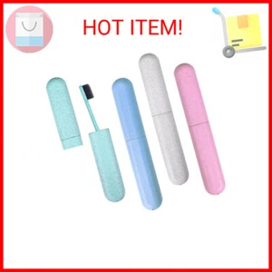 Hooqict 4 Pack Travel Toothbrush Case Portable Travel Toothbrush Holder Plastic  - Picture 1 of 2