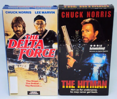 THE DELTA FORCE & THE HITMAN VHS Chuck Norris vs. Terrorists & Bad Cops CANNON - Image 1 of 4