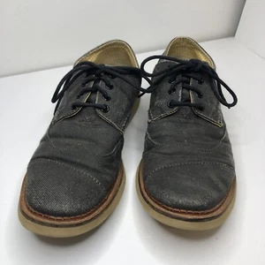 TOMS Oxfords Mens 9.5 Shoes Canvas Gray Lace Up Wingtip Almond Toe Casual Dress - Picture 1 of 8