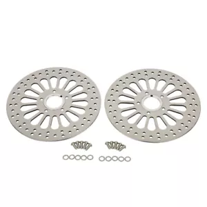 Rotores de freno delanteros de 11,5" 2 piezas súper radios pulidos altos para Harley Touring Dynas - Imagen 1 de 9