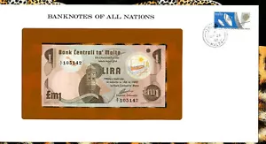 Banknotes of All Nations Malta 1979 Pound Lira P-34b UNC Replacement X/1 105142 - Picture 1 of 3