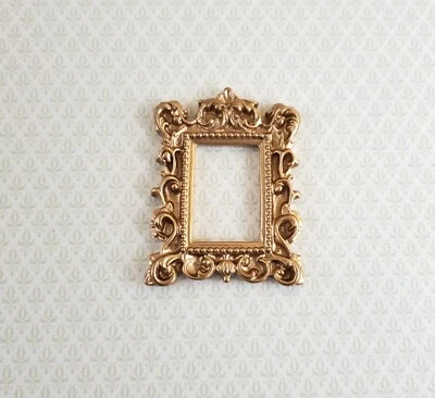 TOWN SQUARE MINIATURES Dollhouse Miniature Small Picture Frame Fancy Gold 1:12 Scale B0432