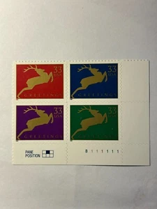 U. S. Plate Block SC 3356-59 Deer PL B 111111 MNH 1999 - Picture 1 of 1