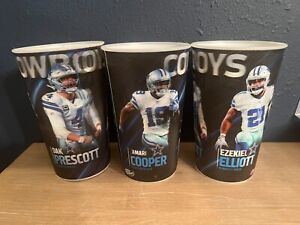 3D AT&T Stadium Signed Dallas Cowboys Elliott Prescott Cooper Souvenir Cups X3