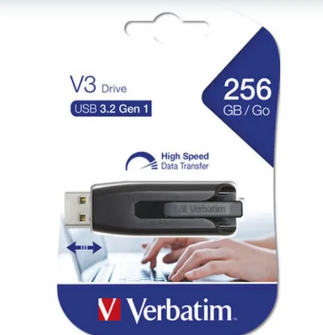 Verbatim Store n Go V3 USB 3.0 Flash Drive 256GB Black 49168 - Image 1 of 1