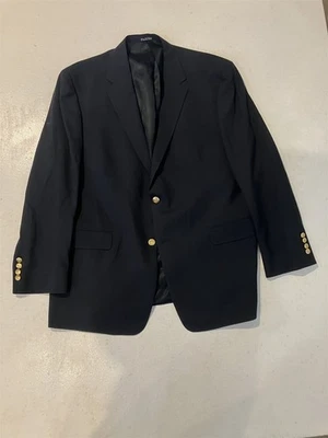 Chaqueta Blazer Abrigo Deportivo De Colección Hecha en EE. UU. Austin Reed 46R Azul Marino Lana Dorado Botón Foto 1 de 4