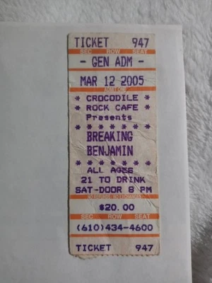 Boletos Breaking Benjamin alrededor de 2005 Foto 1 de 2