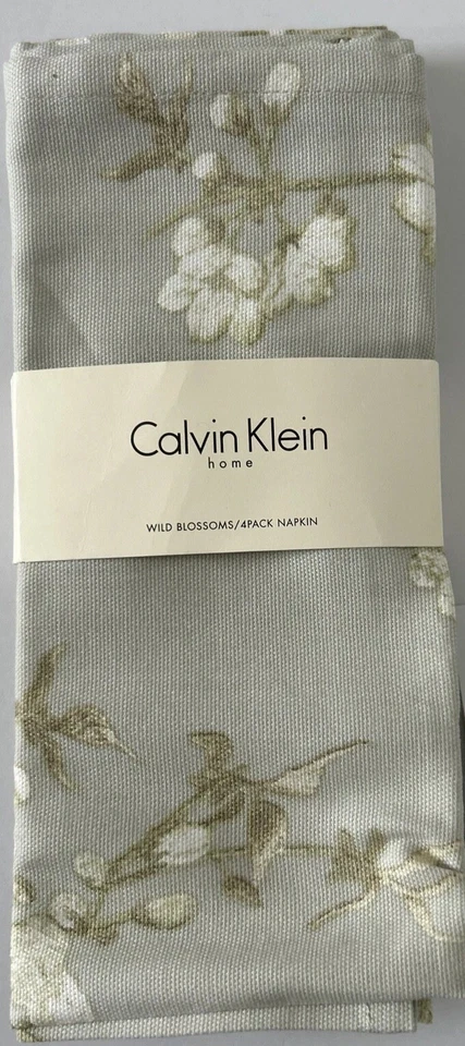 CALVIN KLEIN ~ Servilletas de Cena ~ Juego de Cuatro (4) ~ 20" X 20" ~ Flores Salvajes ~ Algodón ~ ¡Nuevo! Foto 1 de 1