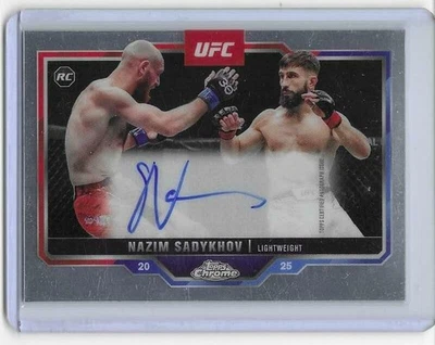 Nazim Sadykhov 2025 Topps Chrome UFC Cage Fighter RC Auto Rookie Card Autograph - Image 1 of 2