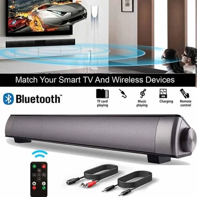 Mini Bluetooth 5.0 Soundbar mit Fernbedienung Heimkino TV Lautsprecher Soundbox - Bild 1 von 4