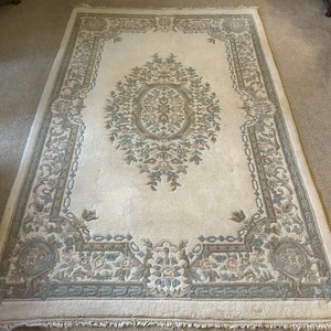 Vintage Aubusson Hand-Knotted Oriental Wool Rug - Picture 1 of 11