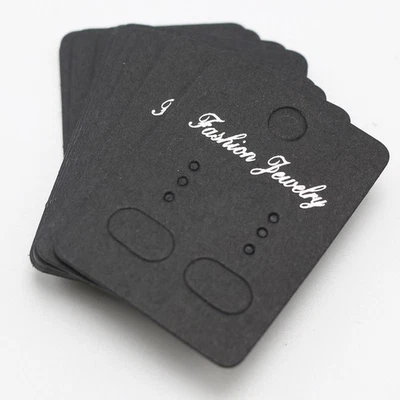 100 Black Jewelry Earring Display Hanging Holder Cards 1.8"X1.2" Jewelry Packagi - Image 1 of 4
