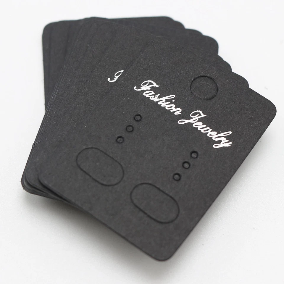 500 Black Jewelry Earring Display Hanging Holder Cards 1.8"X1.2" Jewelry Packagi - Image 1 of 4