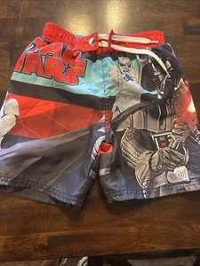Star Wars Swim Trunks Youth Boy's XS Lined Darth Vader Storm Trooper Space - Picture 1 of 6