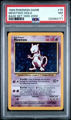 PSA 7 - Pokemon Base Set MewTwo- 4th Print - 1999-2000 - Uk print - POP 66 - Image 1 of 2