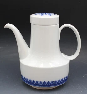 Rosenthal Porzellan Diadem große Kaffeekanne 9" weiß mit blauer Schneeflocke - Bild 1 von 8