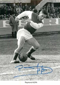 Raymond Kopa Autogrammkarte Fußballspieler Vintage Schwarz-Weiß Foto - Bild 1 von 2