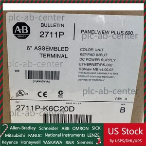 2711P-K6C20D /B NEW AB PanelView Plus 600 EtherNet KEYPAD DISPLAY HT US Free Tax - Picture 1 of 4
