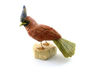 Carved Jasper Jade Sodalite Onxy Jasper Cockatiel Bird With Quartz Base EB7 - Picture 1 of 4