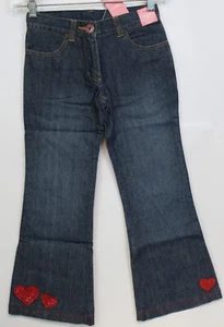2007 Gymboree Bon Voyage Denim Jeans sz 7 Hearts Pockets Sailor Nautical Beach - Picture 1 of 7