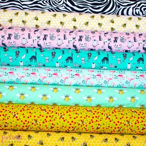 Animal Print Cotton Fabric - 100% Cotton Honey Bees Leopard Unicorns Rainbow - Picture 1 of 61