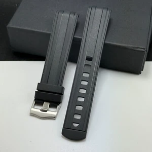 Correa de reloj de goma compatible con Omega Seamaster Diver 300 20 mm - negra - Imagen 1 de 7