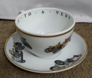 Princess House Exclusive Fine Porcelain VINTAGE CAR TEA CUP & SAUCER - Picture 1 of 9
