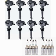 UF637 Ignition Coils + Spark Plugs 90919-01275 SC16HR11 For Jaguar